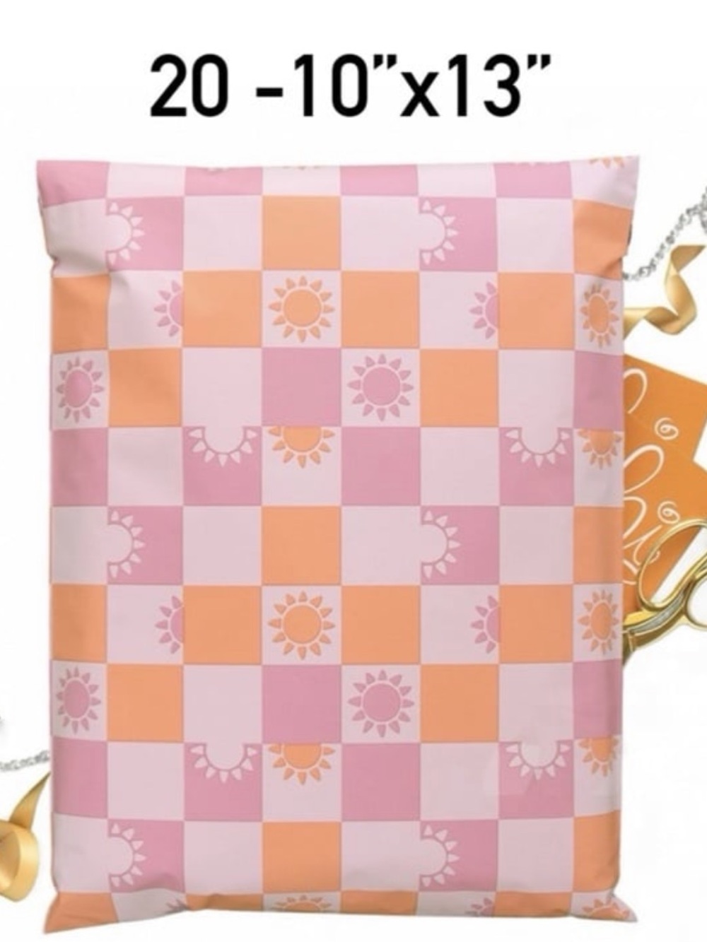 4/$20 -20 Sunny Check poly Mailers 10”x13”